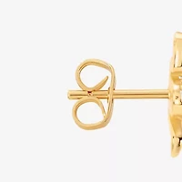 Silver Treasures Snake Cubic Zirconia 14K Gold Over Silver 9.9mm Stud Earrings