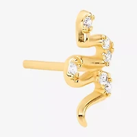 Silver Treasures Snake Cubic Zirconia 14K Gold Over Silver 9.9mm Stud Earrings