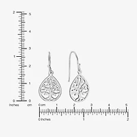 Silver Treasures Tree Womens Sterling Silver Drop Earrings