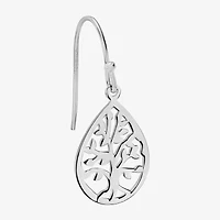 Silver Treasures Tree Womens Sterling Silver Drop Earrings