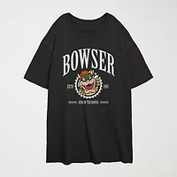 Juniors Nintendo Bowser Tee Womens Crew Neck Short Sleeve Nintendo Graphic T-Shirt