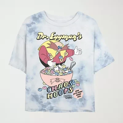 Dr Eggman Cropped Tee Womens Crew Neck Short Sleeve Sonic the Hedgehog Juniors Graphic T-Shirt