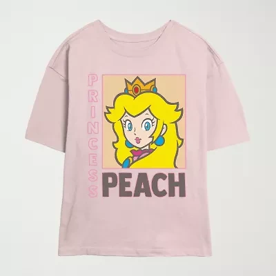 Nintendo Princess Peach Tee Womens Crew Neck Short Sleeve Juniors Graphic T-Shirt