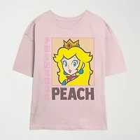 Nintendo Princess Peach Tee Womens Crew Neck Short Sleeve Juniors Graphic T-Shirt