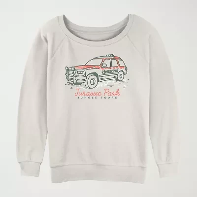 Jurassic Park Car Sweatshirt Womens Crew Neck Long Sleeve World Juniors
