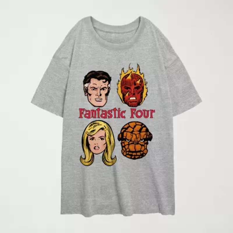 Fantastic Four Comic Tee Womens Crew Neck Short Sleeve Juniors Graphic T-Shirt