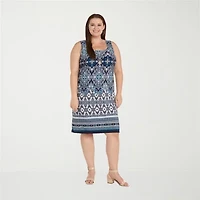 R & M Richards Womens Jacket Dress With Removable Necklace Plus