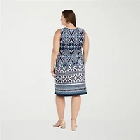 R & M Richards Womens Jacket Dress With Removable Necklace Plus