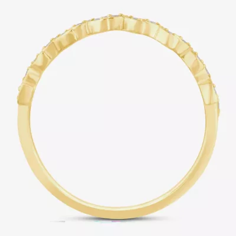 (I / Si2) Womens Diamond Accent Lab Grown White 10K Gold Band