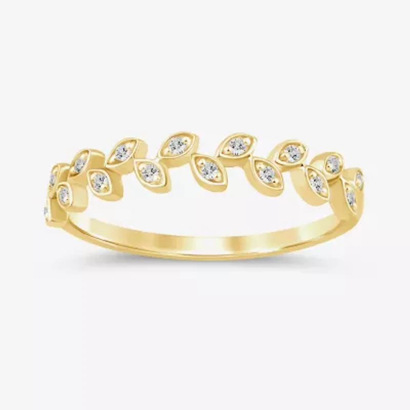 (I / Si2) Womens Diamond Accent Lab Grown White 10K Gold Band