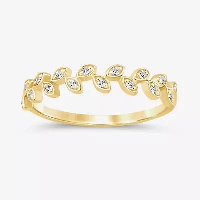 (I / Si2) Womens Diamond Accent Lab Grown White 10K Gold Band