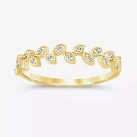 (I / Si2) Womens Diamond Accent Lab Grown White 10K Gold Band