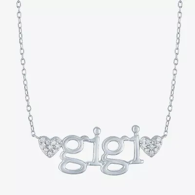 Gigi (Gh / Si2 I1) Womens 1/10 CT. T.W. Lab Grown White Diamond Sterling Silver 16 Inch Pendant Necklace