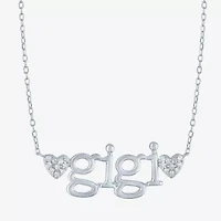 Gigi (Gh / Si2 I1) Womens 1/10 CT. T.W. Lab Grown White Diamond Sterling Silver 16 Inch Pendant Necklace