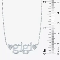 Gigi (Gh / Si2 I1) Womens 1/10 CT. T.W. Lab Grown White Diamond Sterling Silver 16 Inch Pendant Necklace