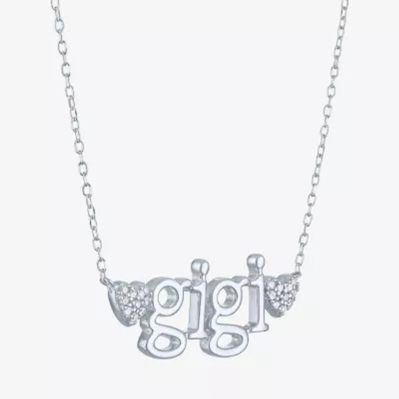 Gigi (Gh / Si2 I1) Womens 1/10 CT. T.W. Lab Grown White Diamond Sterling Silver 16 Inch Pendant Necklace