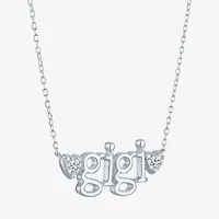 Gigi (Gh / Si2 I1) Womens 1/10 CT. T.W. Lab Grown White Diamond Sterling Silver 16 Inch Pendant Necklace