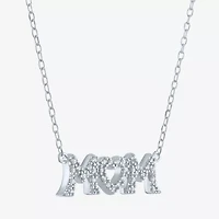 Mom (G-H / Si2-I1) Womens 1/10 CT. T.W. Lab Grown White Diamond Sterling Silver Heart 16 Inch Pendant Necklace
