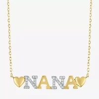 Nana (G-H / Si2-I1) Womens 1/10 CT. T.W. Lab Grown White Diamond 14K Gold Over Silver 16 Inch Pendant Necklace