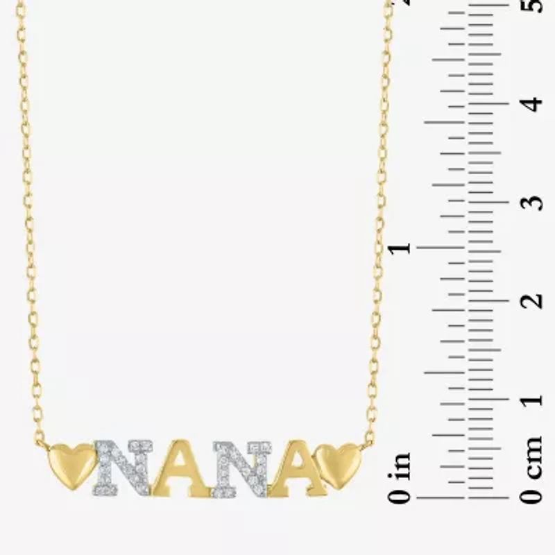 Nana (G-H / Si2-I1) Womens 1/10 CT. T.W. Lab Grown White Diamond 14K Gold Over Silver 16 Inch Pendant Necklace
