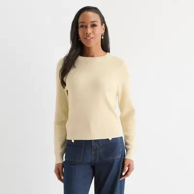 Liz Claiborne Womens Crew Neck Long Sleeve Pullover Sweater