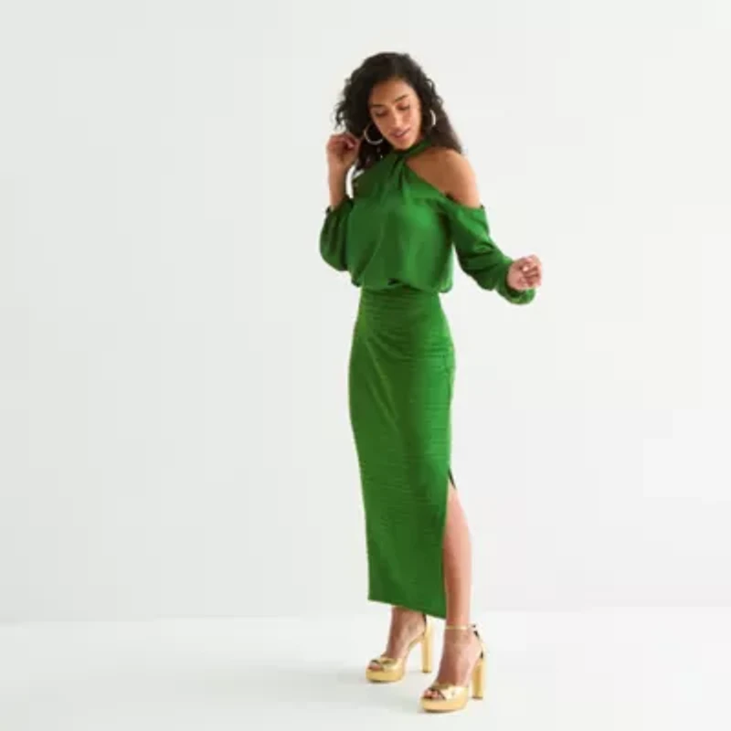 Bold Elements Womens Midi Pencil Skirt