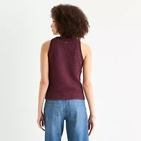 a.n.a Crochet Womens Crew Neck Sleeveless Pullover Sweater