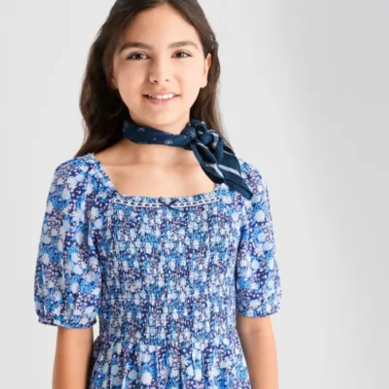 Thereabouts Little & Big Kid Girls 2-pc. Short Sleeve Puffed A-Line Dress