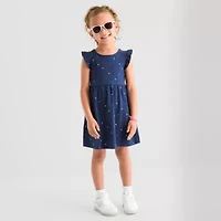Thereabouts Little Girls Short Sleeve Flutter A-Line Dress