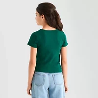 Thereabouts Little & Big Kid Girls V Neck Short Sleeve T-Shirt