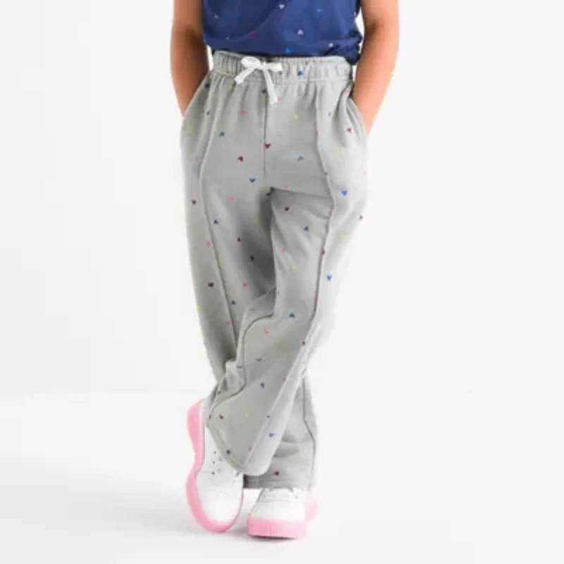 Thereabouts Pintuck Little Girls Wide Leg Regular Fit French Terry Pull-On Pant