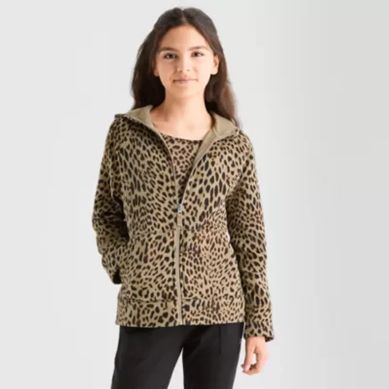 Xersion Little & Big Kid Girls Long Sleeve Fleece Zipper Hoodie