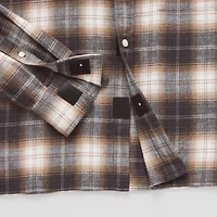 Arizona Mens Easy-on + Easy-off Long Sleeve Classic Fit Flannel Shirt
