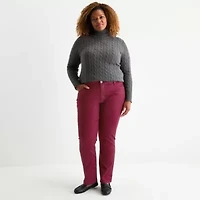 St. John's Bay Womens Plus Mid Rise Straight Leg Jean