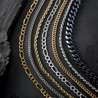 Mens Sterling Silver 24 Inch Figaro Chain Necklace