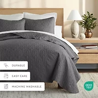Casual Comfort Premium Ultra Soft Damask Pattern Quilted Coverlet Set