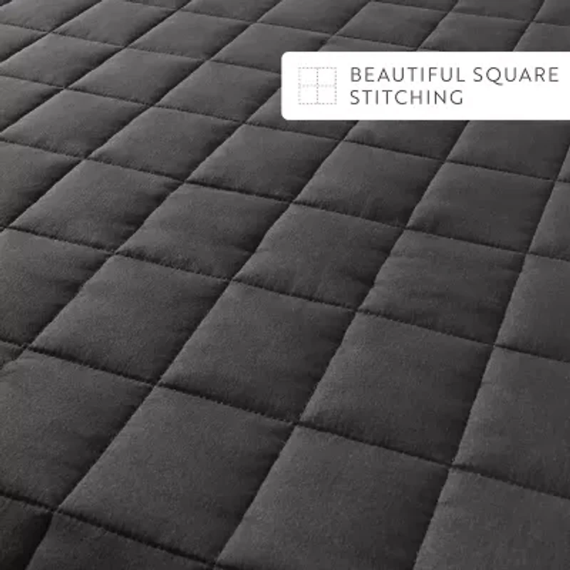 Casual Comfort Premium Ultra Soft Square Pattern Quilted Coverlet Set