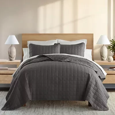 Casual Comfort Premium Ultra Soft Square Pattern Quilted Coverlet Set