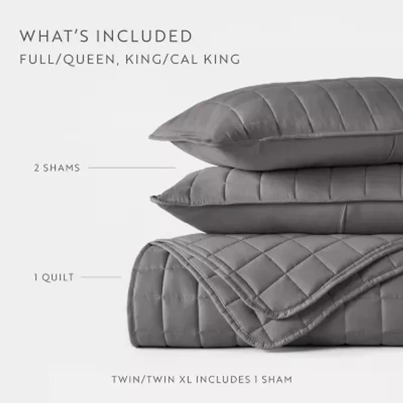 Casual Comfort Premium Ultra Soft Square Pattern Quilted Coverlet Set