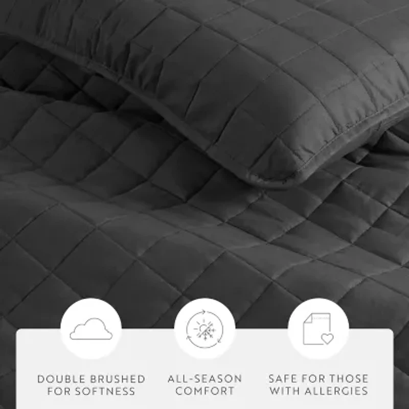 Casual Comfort Premium Ultra Soft Square Pattern Quilted Coverlet Set