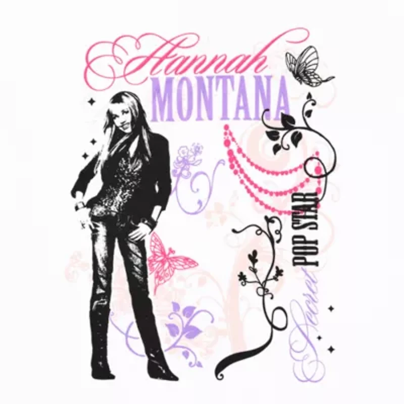 Hannah Montana Boyfriend Tee Womens Juniors Crew Neck Short Sleeve Loose Fit Graphic T-Shirt