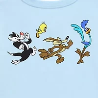 Looney Toons Baby Tee Womens Juniors Crew Neck Short Sleeve Fitted Tunes Graphic T-Shirt