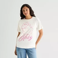 Kirby Hot Tee Boyfriend Womens Juniors Crew Neck Short Sleeve Loose Fit Graphic T-Shirt