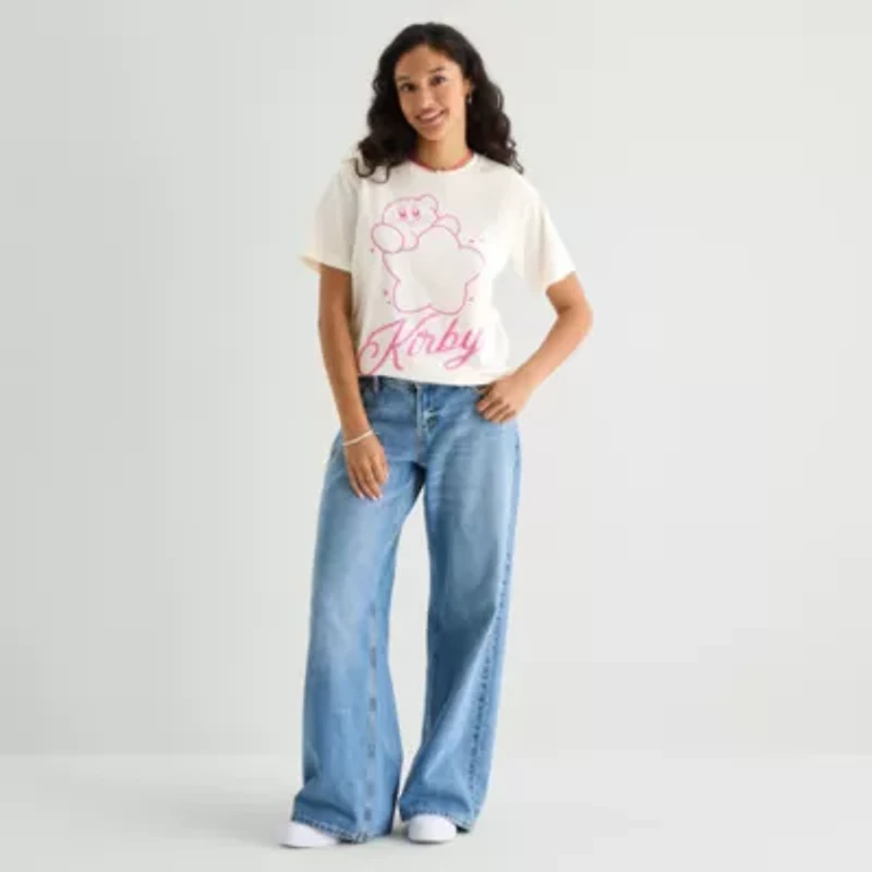 Kirby Hot Tee Boyfriend Womens Juniors Crew Neck Short Sleeve Loose Fit Graphic T-Shirt