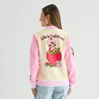 Womens Juniors Strawberry Shortcake Bomber Jacket