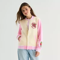 Womens Juniors Strawberry Shortcake Bomber Jacket