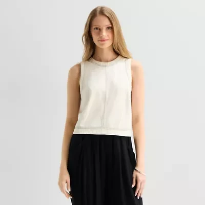 a.n.a Womens Crew Neck Sleeveless Shell