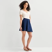 a.n.a Womens V Neck Short Sleeve Button Cardigan