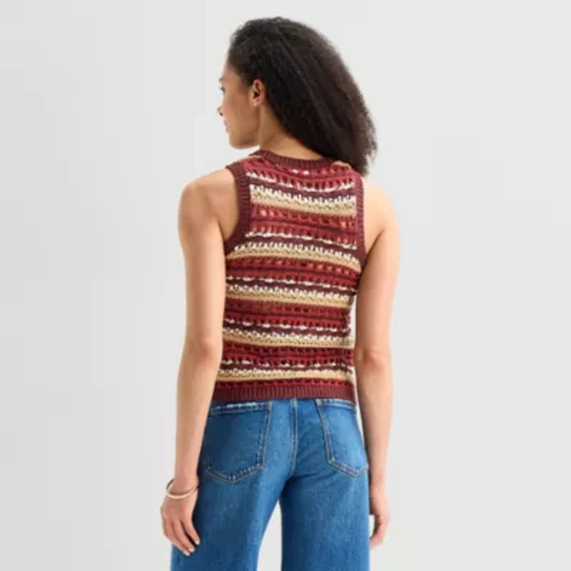 a.n.a Womens Crew Neck Sleeveless Pullover Sweater