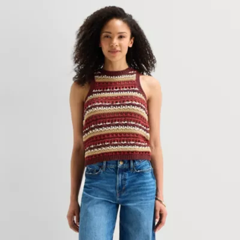 a.n.a Womens Crew Neck Sleeveless Pullover Sweater